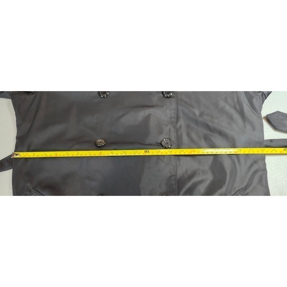 Norma Kamali Womens XL Black Double Breasted Belted Trench Coat - Picture 9 of 14